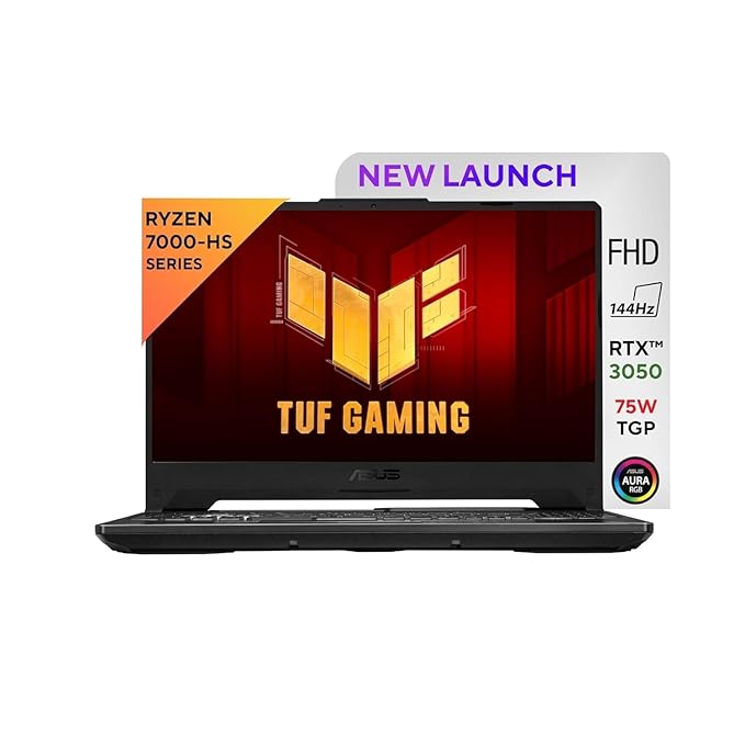 ASUS TUF Gaming A15, AMD Ryzen 7 7435HS Gaming Laptop(NVIDIA RTX 3050-4GB/60W TGP/16GB RAM/512GB SSD/FHD/15.6"