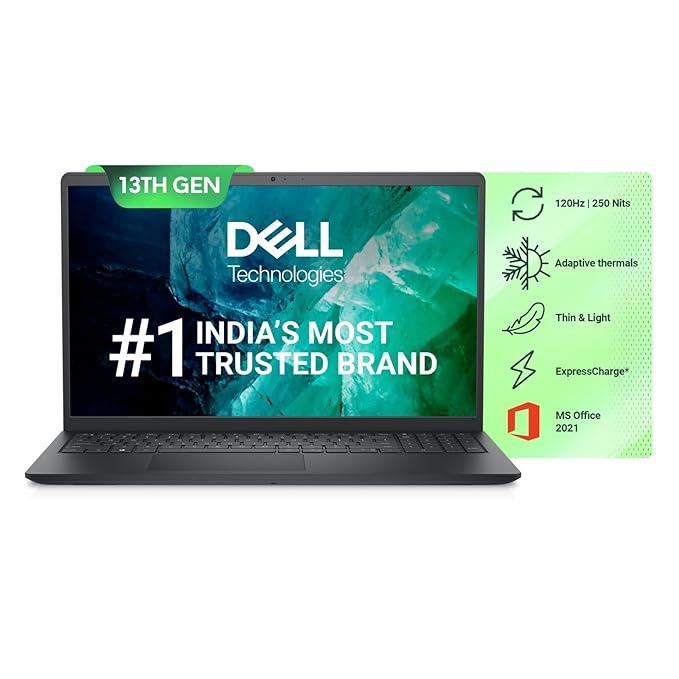 Dell 15 Thin & Light Laptop, 13th Generation Intel Core i3-1305U Processor, 8GB DDR4 + 512GB SSD, 15.6" FHD , Windows 11 