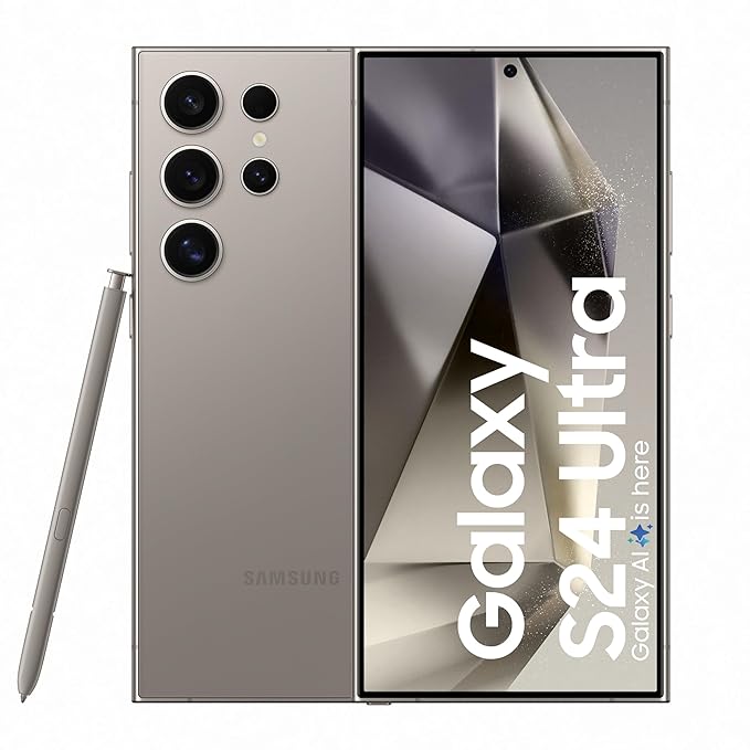 Samsung Galaxy S24 Ultra 5G AI Smartphone with Galaxy AI (Titanium Gray, 12GB, 256GB Storage), Snapdragon 8 Gen 3, 200 MP Camera