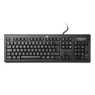 HP KU-1516 USB QWERTY Office Keyboard – Aesthetic Black, Durable & Comfortable