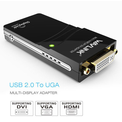 WAVLINK USB 2.0 to DVI/VGA/HDMI Display Adapter – Multi-Monitor Support up to 1080p