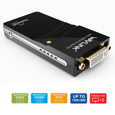 WAVLINK USB 2.0 to DVI/VGA/HDMI Display Adapter – Multi-Monitor Support up to 1080p