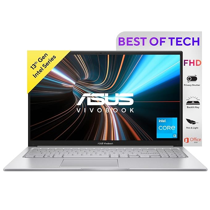 ASUS Vivobook 15, Intel Core i3-1315U 13th Gen | 15.6" FHD | 8GB RAM | 512GB SSD | Win11