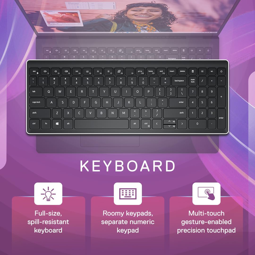 Dell 15 Thin & Light Laptop, 13th Generation Intel Core i3-1305U Processor, 8GB DDR4 + 512GB SSD, 15.6" FHD , Windows 11