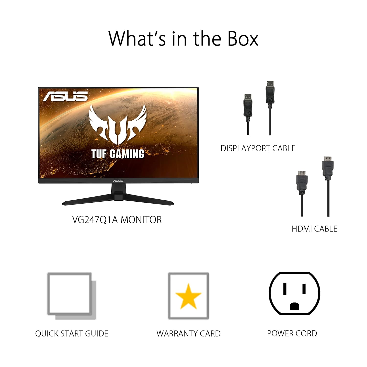 ASUS TUF Gaming 23.8 inch 1080P Monitor (VG247Q1A) - Full HD, 165Hz (Supports 144Hz)