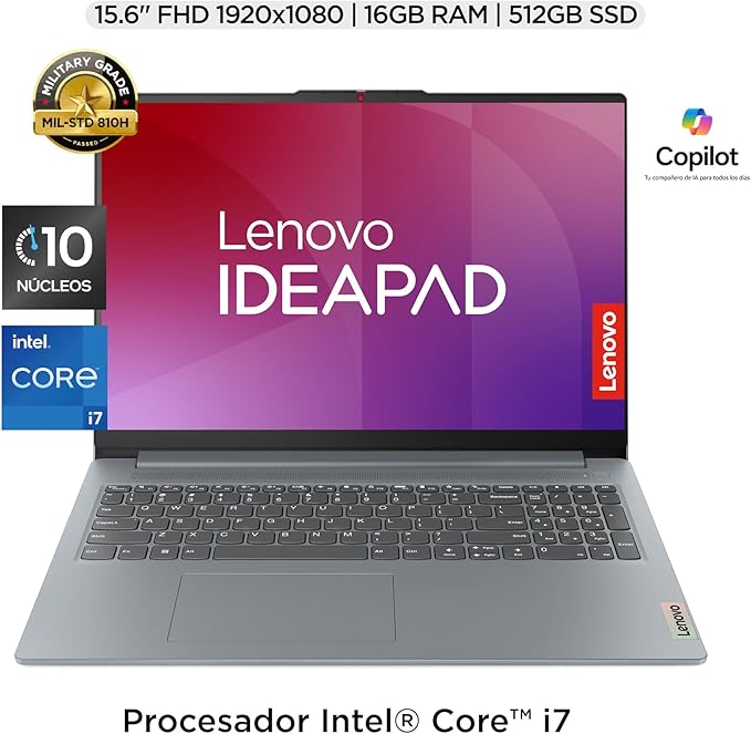 Lenovo IdeaPad Slim 3 15IRH8 Laptop | 15.6" FHD Intel Core i7-13620H 16GB RAM 512GB SSD | Camera FHD 1080p | Windows 11