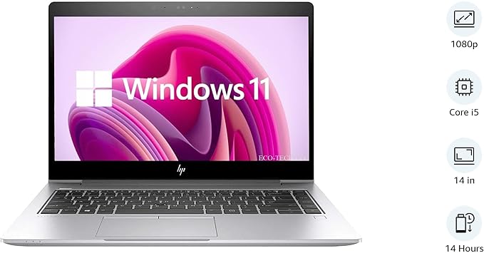 HP (Refurbished) Elitebook 840 G5 14" FHD Business Laptop Computer, Intel Quad-Core i5-8350U, 16GB DDR4 RAM, 512GB SSD
