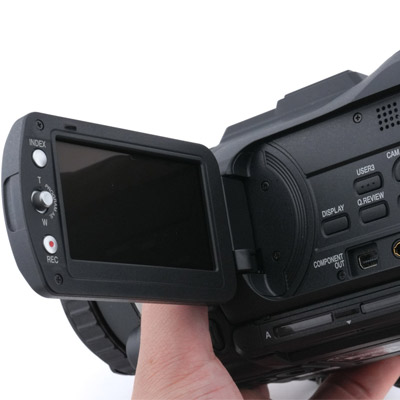 JVC GY-HM100 HD Camcorder – Dual SDHC Professional Hand-Held Camera (No Charger)